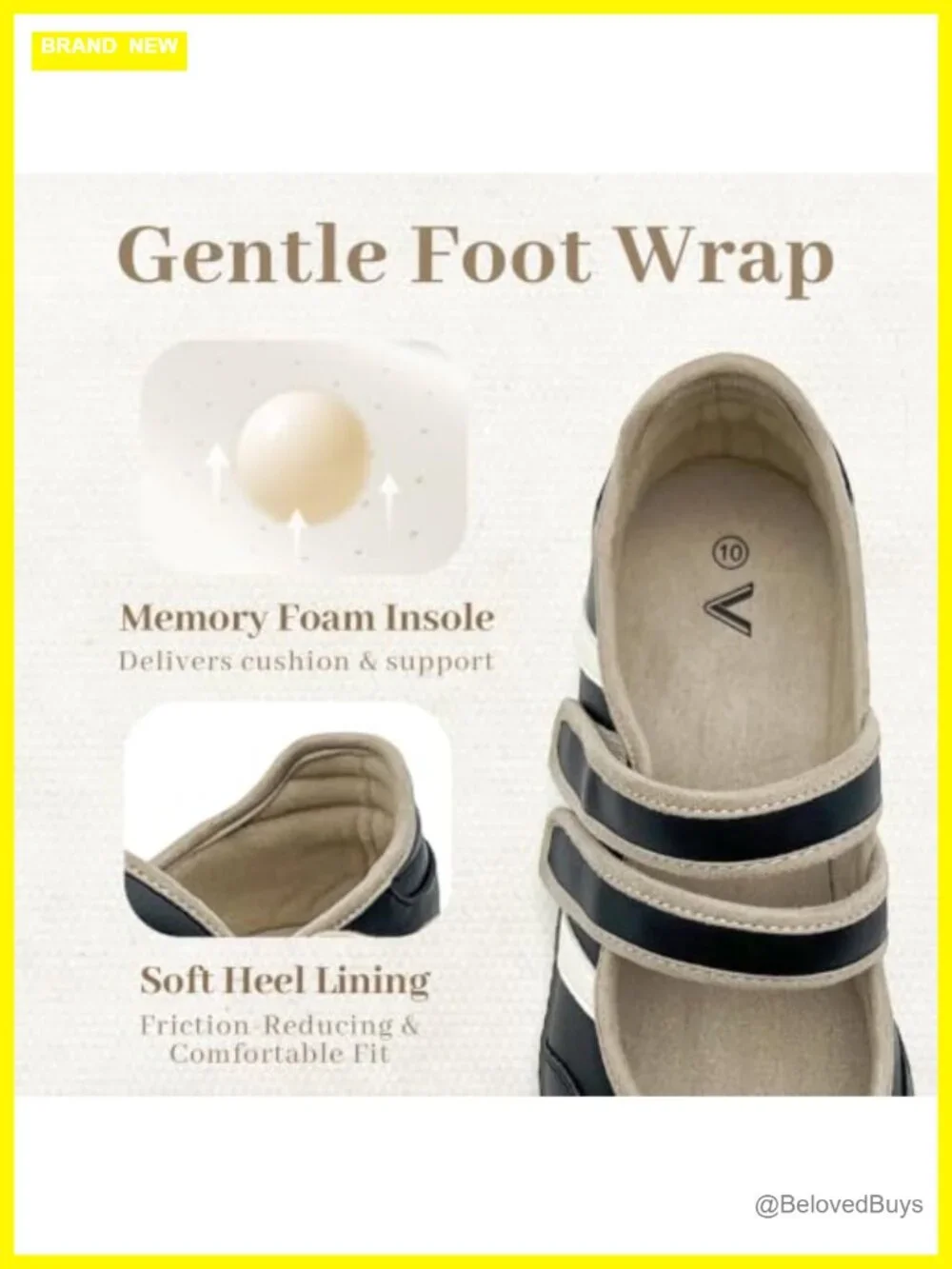Women's Mary Jane Fashion Sneakers Slip-On Hook & Loop Memory Foam
